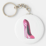 Pink Stiletto Shoe Art Key Chain
