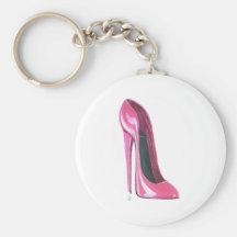 Pink Stiletto Shoe Art Key Chain