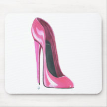 Pink Stiletto Shoe Art Mouse Pads