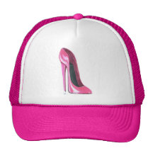 Pink Stiletto Shoe Art Trucker Hat