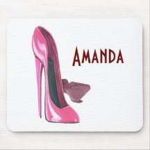 Pink Stiletto Shoes Art Mousepads