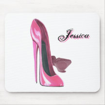 Pink Stiletto Shoes Art Mousepads