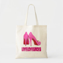 Pink Stilettos Shoe Addict Canvas Bags