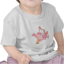 Pink Stork Baby Girl Tshirts