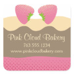 Pink strawberry dessert cake baking gift tag label stickers