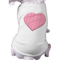 Pink Strawberry Heart. Doggie T Shirt