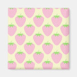 Pink Strawberry Pattern. Fridge Magnet