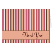 Pink Stripe Thank You Card