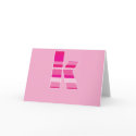 Pink Striped Monogram - Letter K cards