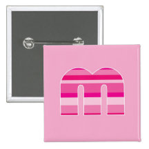 Pink Striped Monogram - Letter M