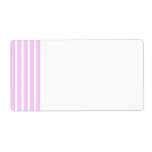 Pink Stripes on White Label Template