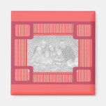 pink stripes template magnet