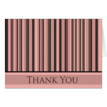 Pink Stripes Thank You Greeting Card