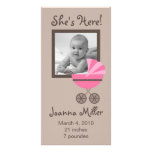 Pink Stroller Photo Birth Announcement Photo Greeting Card