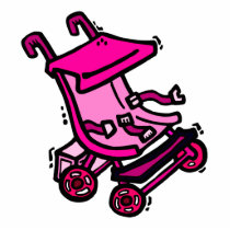 Pink Stroller Acrylic Cut Outs