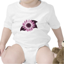 Pink Sunflower With Ladybugs Baby Bodysuits