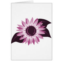 Pink Sunflower With Ladybugs Card