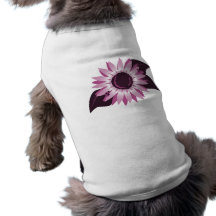 Pink Sunflower With Ladybugs Doggie T Shirt