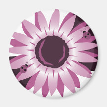 Pink Sunflower With Ladybugs Refrigerator Magnets