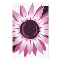 Pink Sunflower With Ladybugs Stationery Paper