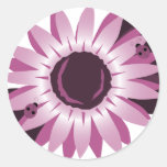 Pink Sunflower With Ladybugs Stickers