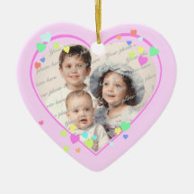 Pink Sweetheart Photo Christmas Tree Ornament