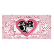 Pink Sweethearts Couple's Valentine's Photo Card