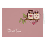 Pink Sweethoots Thank You Card