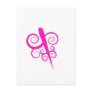 Pink Swirl Accent Post Cards