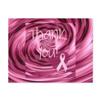 Pink Swirl Breast Cancer Thank You Post Card