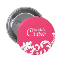 PInk Swirl Bride's Crew Button