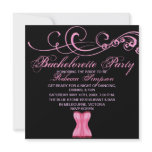 Pink Swirl & Corset Bachelorette Party Invitation