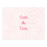 Pink Swirls Save the Date Postcard