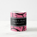 pink swirls wedding favors coffee mugs
