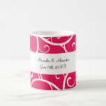 Pink swirls wedding favours coffee mugs
