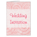 Pink Swirls Wedding Invitation Cards