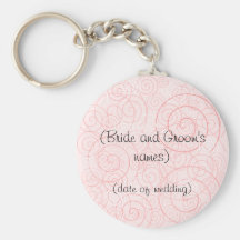 Pink Swirls Wedding Keyring Keychains