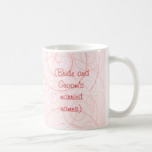 Pink Swirls Wedding Mug