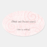 Pink Swirls Wedding Sticker