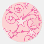 Pink Swirly Works Round Sticker