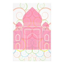 Pink Taj Mahal Stationery Paper