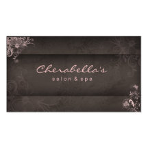 Pink Taupe Salon Spa Floral business card