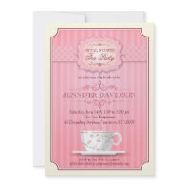 Pink Tea Party Bridal Shower Invitation