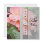 Pink Tea Rose 50th Wedding Anniversary Invitation