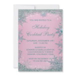 Pink Teal Blue Snowflake Christmas Party invitations