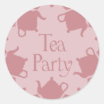 Pink Teapot Tea Party DIY Cupcake Toppers Stickers