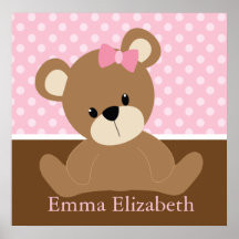 Pink Teddy Bear Print