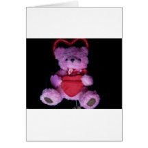 pink teddy bear valentine Photo 9630 Greeting Cards