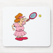 Pink tennis Lady Mousepad
