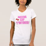 Pink Text Mom of Twins T-shirt